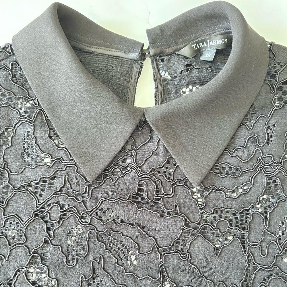 Tara Jarmon Blouse In Black lace collared top - Picture 6 of 9